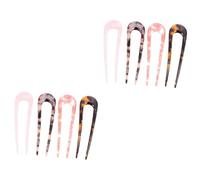 Baluue 8pcs Acetate U-shaped Hair Pin Sticks Double Prong Bun Holder Clip Hair Clips for Women