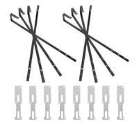 Baluue 8pcs Over-The-Door Adjustable Black Mirror Hanger Set with Heavy Duty Iron Clips 13.7 Inch Door Mount Brackets for Frameless Mirror Suspension on Bedroom Doors