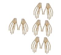 Baluue 8pcs Rhinestone Skull Hair Clips Gothic Halloween Accessories for Women Non- Barrettes for Unique Hairstyles for Cosplay and Party Decorations