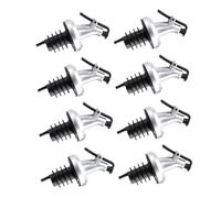 Baluue 8pcs Stainless Steel Sauce Bottle Dispensers with Tight Sealing and Tasteless Abs Silicone Stoppers, Convenient Pour Spouts for Olive Oil and Coffee Syrups, for Kitchen Supplies