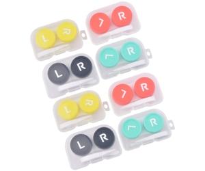 Baluue 8pcs Transparent Portable Lens Box Contact Lens Storage Cases Compact Lightweight Organizer for Travel Daily Use Random Colors