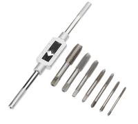 Baluue 8pcs Wire Tapping Hand Set, Alloy Steel Tap and Die Set with Handle for Thread Cutting Ideal for Mechanical and Furniture Repairs