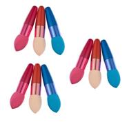 Baluue 9pcs Essential Makeup Tools Kit Powder Puff Liquid Foundation Brush Concealer Sponge Lollipop Brush Synthetic Hair Pu Random Color