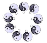 Baluue 9pcs Tai Chi Pendant Charms Alloy DIY Jewelry Making Accessories for Necklaces Bracelets Earrings Keychains with Hanging and Safe