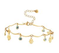 Baluue Adjustable Evil Eye Amulet Anklet for Women and Teen Lightweight Foot Jewelry with Lobster Clasp Classic Minimalist Style Plated Anklet for Elegant Everyday Wear