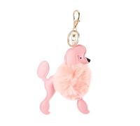 Baluue Adorable Plush Dog Shape Key Hanging Pendant Soft Fluffy Bag Charm for Keys and Backpacks and Plush Material Keychain Cute Pink Peach Colors Gift for Friends