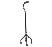 Baluue Aluminum Alloy Adjustable Four-point Walking Cane with Curved Handle, Detachable Nonslip Elderly Walking Stick for Outdoor Hiking and Daily Mobility Aid