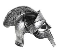 Baluue Ancient Roman Helmet Silver Double Folding Face Mask Medieval Knight Soldier Costume Headwear for Cosplay Halloween
