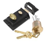 Baluue Antique Deadbolt Lock for Exterior Wooden Doors Copper Iron Barrel Bolt Latch Smooth Operation Security Lock for Home School Factory Doors Thickness