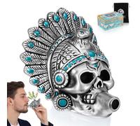 Baluue Aztec Death Whistle Loudest Real Human Scream Whistle, Heavy Duty Silver Skull Terrifying Noise Maker & Silbato Azteca for Pranks, Halloween
