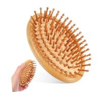 Baluue Bamboo Scalp Massage Comb Curry Comb Indian Head Massage Tool Hair Brush for Women Detangle Brush Safe Comfortable