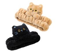 Baluue Bands Cosmetic to Keep and Hair during Face Stylish 2pcs Creative Flannel Headbands Soft Comfortable Non-slip Skincare Accessories for Women Washing and Shower