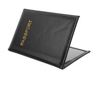 Baluue Black Artificial Leather Card Storage Bag with Smooth Surface and Convenient Use, Simple Design Men Passport Holder for Travel and Insurance Registration