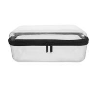 Baluue Black Hard Shell Zippered Case Plastic Travel Organizer with Thickened Design and Deep-Bottom Structure, Waterproof Storage Bag for Makeup, for Home and Office Use