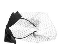 Baluue Black Mesh Veil Headband with Bow Vintage Flapper Headpiece for Funerals Weddings and Tea Parties Women’s Party Hair Accessory