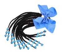 Baluue Braided Ponytail Hair Extension Wig with Bow and Beads Lightweight Comfortable Hairpiece for Parties School Cosplay Daily Wear