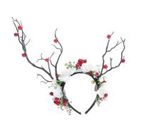 Baluue Branch Headband Xmas Headpiece for Ladies Deer Horn Hairband Simulated Branch Decor Xmas Party Hair Accessory
