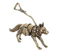 Baluue Brass German Shepherd Dog Figurine Miniature Ornament Standing Puppy Statue Decorative Animal Sculpture for Home and Office Desk Décor