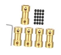 Baluue Brass Shaft Coupling Set for DIY Model Motor with Multiple Size Connectors 2mm to 5mm Flexible Rigid Coupler for Model Boats, Cars, and Motor Shaft Extension Accessories