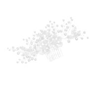 Baluue Bridal Headdress Flower Comb Diamond Pearl Bridal Hair Piece for Wedding Party