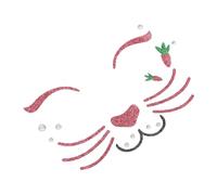 Baluue Bunny Face Jewel Stickers Easter Temporary Makeup Decals Sparkling Rabbit Animal Crystal Face Art for Party Cosplay Stage Decoration