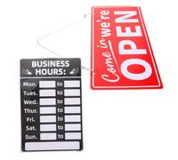 Baluue Business Hours Sign PVC Open Closed Sign with Sticker Antifade Outdoor Window Door Hanging Store Opening Hours Display