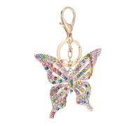 Baluue Butterfly Key Chain for Women Crystal Rhinestone Sparkling Key Ring Bling Butterfly Pendant Charms for Car Handbag Purse Bag Ornament, Colorful