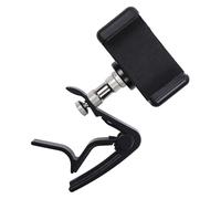 Baluue Cellphone Holder Capo for Ukulele Music Display Holder Guitar Adapter Phone Guitar Tuning Capo Phone Stand Metal Electric Mount Tuner Black