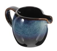 Baluue Ceramic Milk Jug with Handle, Small Creamer Pitcher with Spout for Coffee Tea Afternoon Tea, Porcelain Gravy Boat for Sauces Salad Dressings, Cat Eye Blue Mini Milk Pot for Home