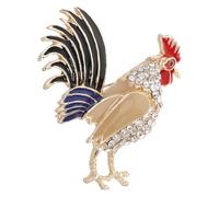 Baluue Chicken Brooch Ornaments Alloy Rhinestone Unique Design Sl inish Adorable Rooster Pin with Unisex Appeal for Women Dresses Fashion Elegance