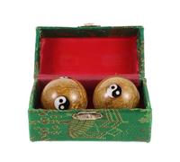 Baluue Chinese Baoding Balls Hand Massager 42mm Gold Enamel Meditation Exercise Balls for Hand Therapy and Release, 1 Pair for Stress Relief and Healthy Muscle Massage