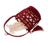 Baluue Chinese Style Double Happiness Felt Wedding Candy Box with Handle, Red Tassel Packaging, Portable Wedding Present Storage Holder for Valentine’s Day Celebrations