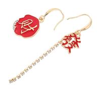 Baluue Chinese Style Red New Year Dangle Earrings for Women, Chinese Theme Pendant Earrings, Festive Lunar New Year Jewelry Party Favors