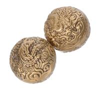 Baluue Copper Fitness Hand Balls for Exercise and Rehabilitation Training - 2pcs Baoding Hand Strengthening Balls 500g Pair for Muscle Massage and Grip Therapy