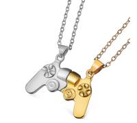 Baluue Couples Necklace Set Stainless Steel Chain with Game Controller Pendant, Men’S Friendship Matching Jewelry for Boyfriend Girlfriend, Sturdy Alloy for Everyday Wear