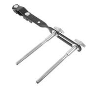 Baluue Cowbell Clamp with Extended Dual Rods, Metal Percussion Mount Bracket for Drum Rack Stand, Multi-Functional Cowbell Holder for Jazz and Live Stage Use