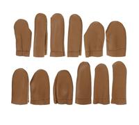 Baluue Cowhide Thimble Finger Protectors 6 Pairs Needlework Finger Cots Cut Protection for Craft and Sewing Supplies Random Color Random Color
