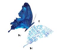 Baluue Creative Blue Butterfly Wall Sticker Decal Set, Peel and Stick DIY Wall Decor for Living Room and Bedroom Background, Self-Adhesive Home Art Wallpaper