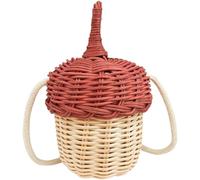 Baluue Creative Pine Cone Bag Cross-body Bag, Woven Rattan Material with Cotton Thread, Adorable Miniature and Photography Prop for Boys