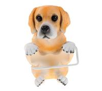 Baluue Cute Dog Toilet Paper Holder with Stable Base Artistic Bathroom Tissue Organizer Easy Replacement Wall-mount Rack Decorative Puppy Design for Versatile Home Decor
