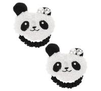 Baluue Cute Panda Hair Ties Plush Ponytail Holders 2pcs for High Elasticity Craftsmanship Hair Accessories for Daily Use and Occasions