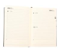 Baluue Daily Schedule Book Lightweight Management Planner with Thick Smooth Paper Multi-purpose Handbook for Students and Professionals Black Leather Cover