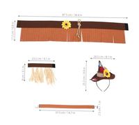 Baluue Dark Felt Scarecrow Hat and Straw Headband for Halloween Party Lightweight Comfortable Scarecrow Costume Accessories with Wristband for DIY Crafts and
