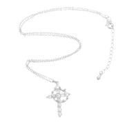Baluue Dazzling Rhinestone Cross Necklace with Crown Pendant Plated Chain for Women Stylish Religious Jewelry for Casual and Formal Outfits Versatile Faith Accessory