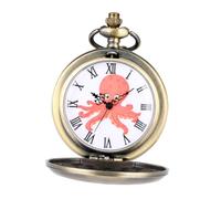 Baluue Delicate Hanging Octopus Pocket Watch Vintage Metal Decorative Men’s Mechanical Chain Pendant Suitable for Party Favor and Daily Wear
