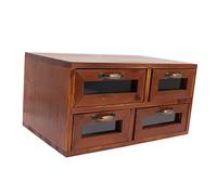 Baluue Delicate Wooden Drawer Organizer for Cosmetics Vintage Style Makeup Storage Box for Dresser Premium Design for Skincare Essentials and Jewelry Friends