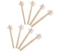Baluue Denture Ergonomic with Brush Hard Nylon Double-Sided 8pcs Medium Bristles and Anti- Bamboo Handle Toothbrush for False Teeth and Dentures, for Home and Travel