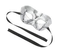 Baluue Disco Mirrored Half Face Mask Silver Glitter Plastic Cosplay Accessory for New Year Party Club Birthday Dj Events