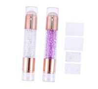 Baluue Dual Head Manicure Stamper 2pcs Small Nail Art Stamper Set White Purple for DIY Salon Nail Stamping Seal
