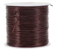 Baluue Elastic Hair Extension Wire 0.6mm Flat Stretchable Brown Cord for Hair Extensions and Braiding Sturdy DIY Beading Thread for Seamless Styling